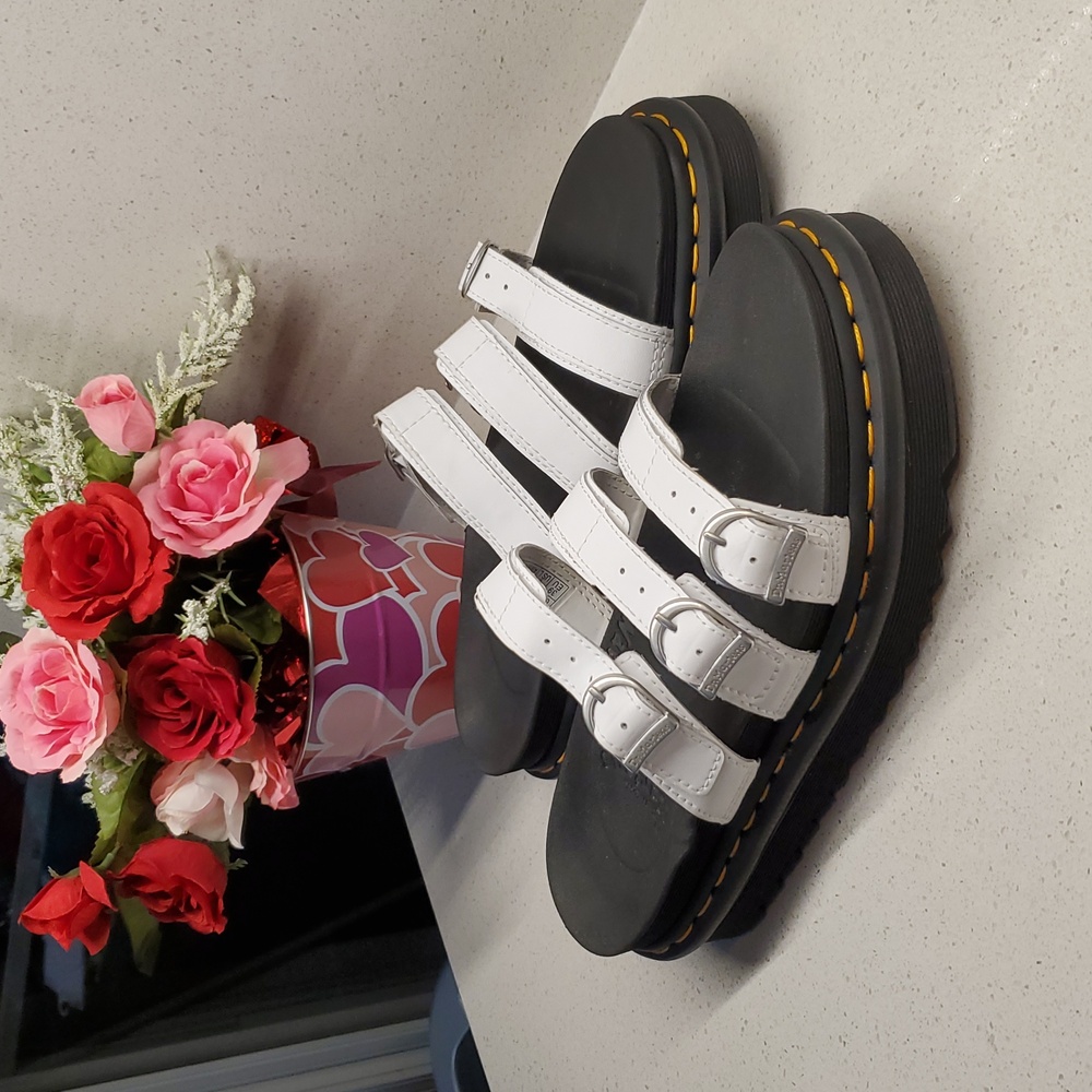 Dr. Martens White Strappy Sandals - Picture 2 of 11